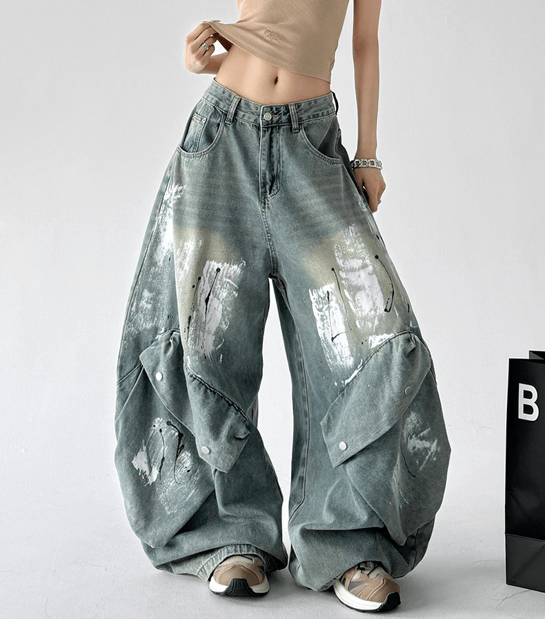 Washed Utility Wide - Leg Drag Jeans – CT3053 - COPPING THREADS - CT Select