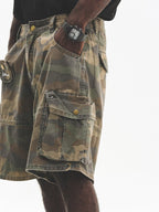 Washed Vintage Camo Cargo Shorts - COPPING THREADS - CT Select