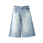 Washed Whisker Denim Wide - Leg Shorts - COPPING THREADS - CT Select