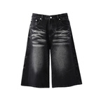 Washed Whisker Denim Wide - Leg Shorts - COPPING THREADS - CT Select