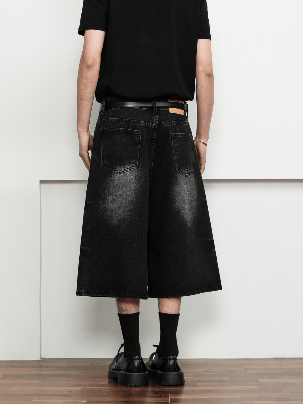 Washed Whisker Denim Wide - Leg Shorts - COPPING THREADS - CT Select