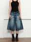 Washed Whisker Denim Wide - Leg Shorts - COPPING THREADS - CT Select