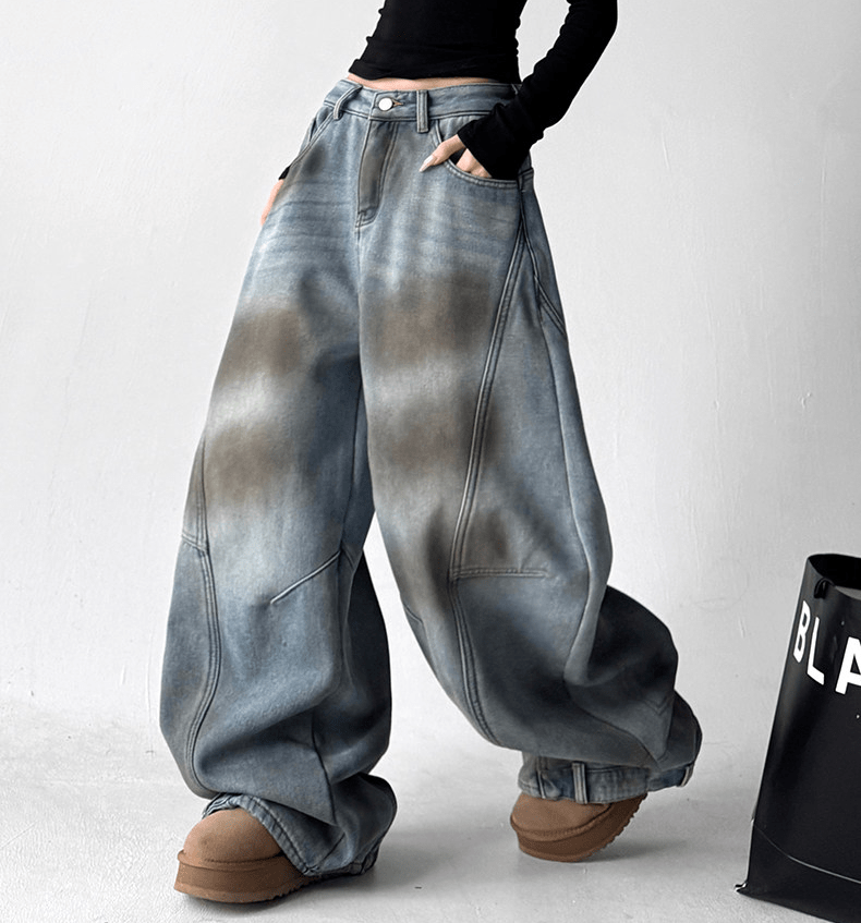 Wasteland - style Distressed Wide - leg Jeans - COPPING THREADS - CT Select