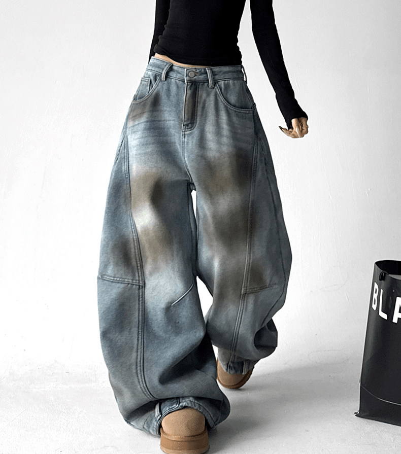 Wasteland - style Distressed Wide - leg Jeans - COPPING THREADS - CT Select