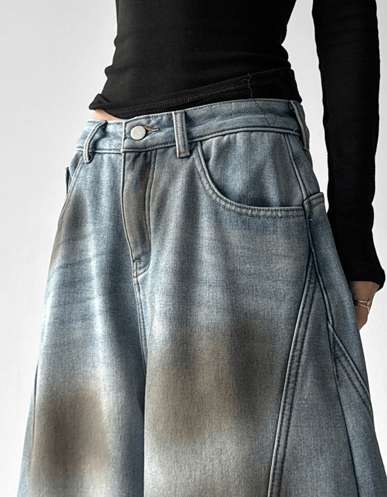 Wasteland - style Distressed Wide - leg Jeans - COPPING THREADS - CT Select