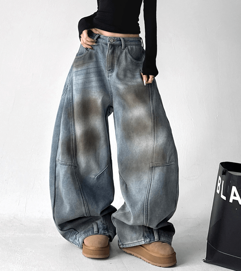 Wasteland - style Distressed Wide - leg Jeans - COPPING THREADS - CT Select Main image
