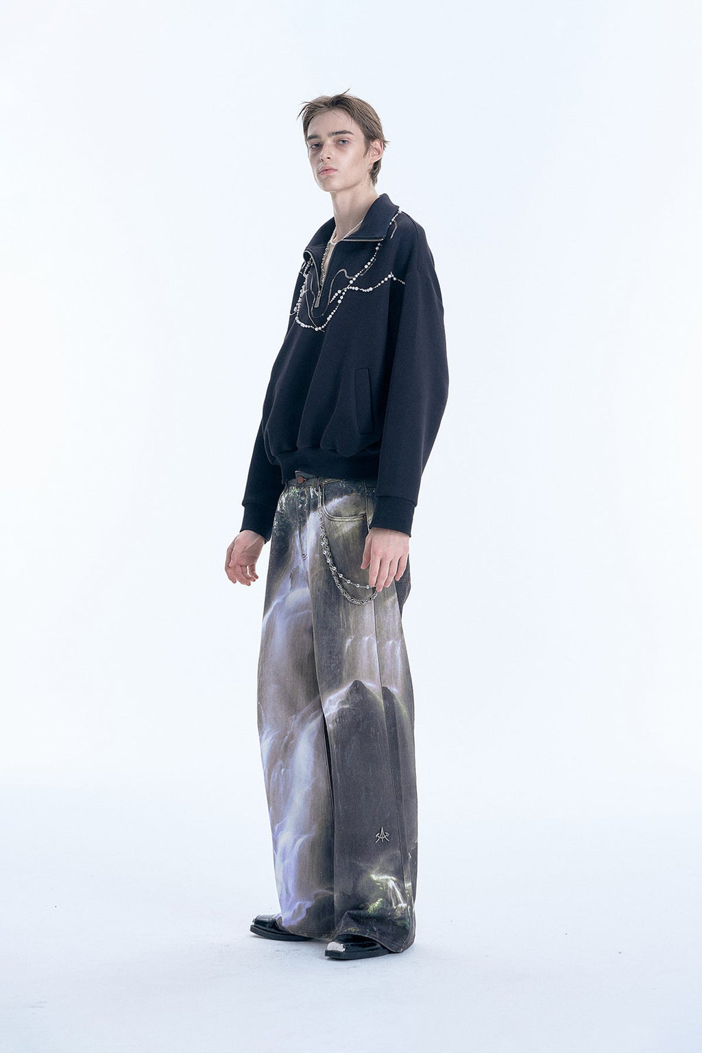 Waterfall Digital Print Baggy Trousers - COPPING THREADS - APRIORITY