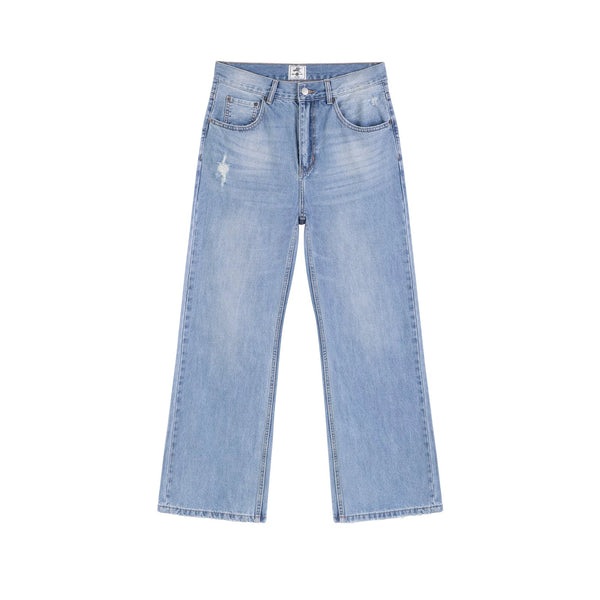 Whisker-Wash Flared Jeans - COPPING THREADS - IDLT