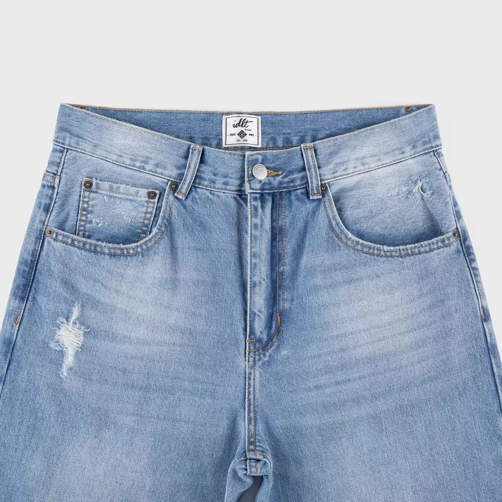 Whisker-Wash Flared Jeans - COPPING THREADS - IDLT