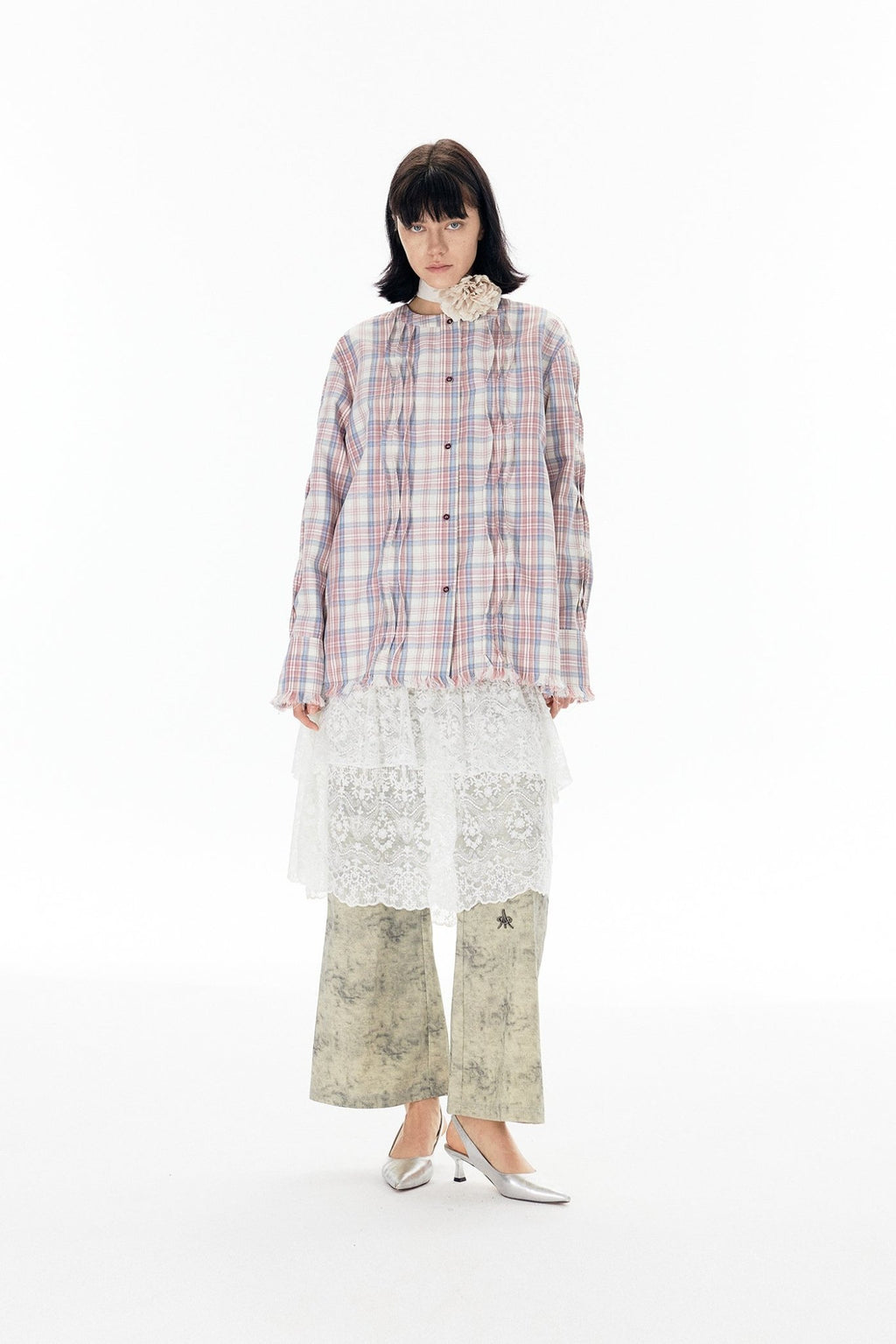 White Lace Overlay Straight - Leg Culottes - COPPING THREADS - APRIORITY