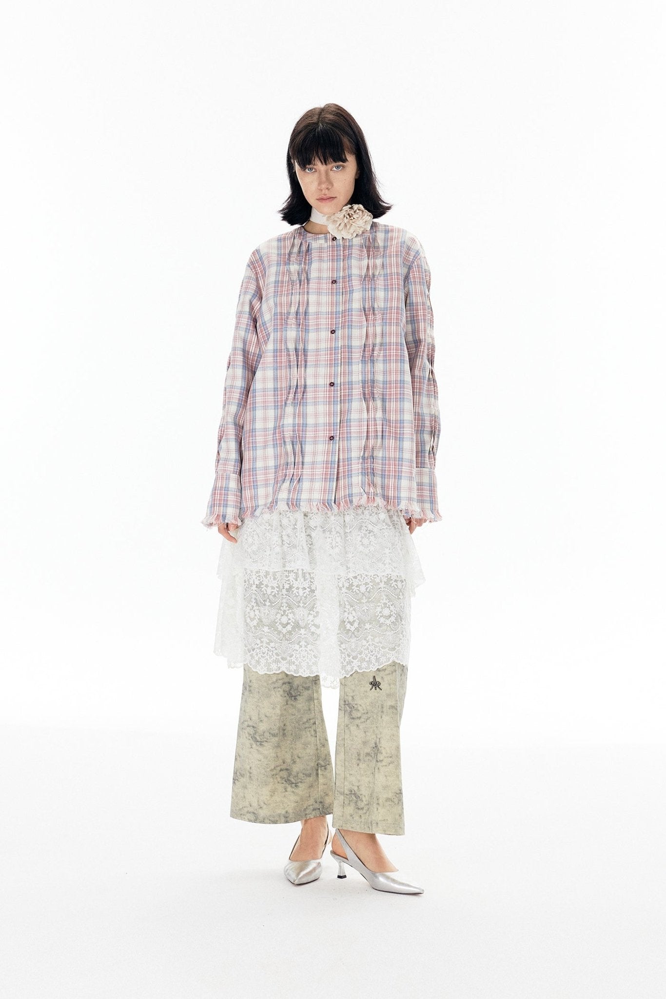 White Lace Overlay Straight - Leg Culottes - COPPING THREADS - APRIORITY