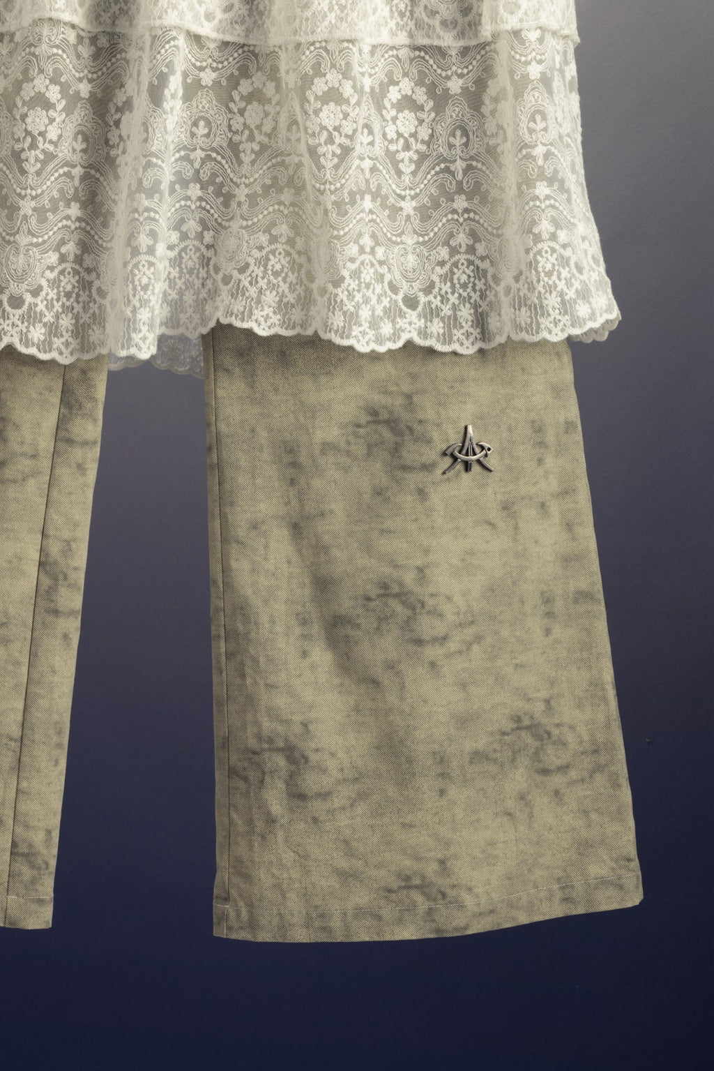 White Lace Overlay Straight - Leg Culottes - COPPING THREADS - APRIORITY