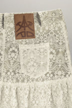 White Lace Overlay Straight - Leg Culottes - COPPING THREADS - APRIORITY