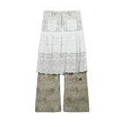 White Lace Overlay Straight - Leg Culottes - COPPING THREADS - APRIORITY