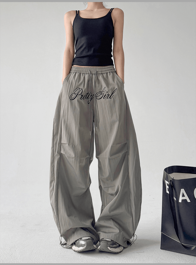 Wide - Leg Letter - Embroidered Paratrooper Pants - COPPING THREADS - CT Select Hover Image