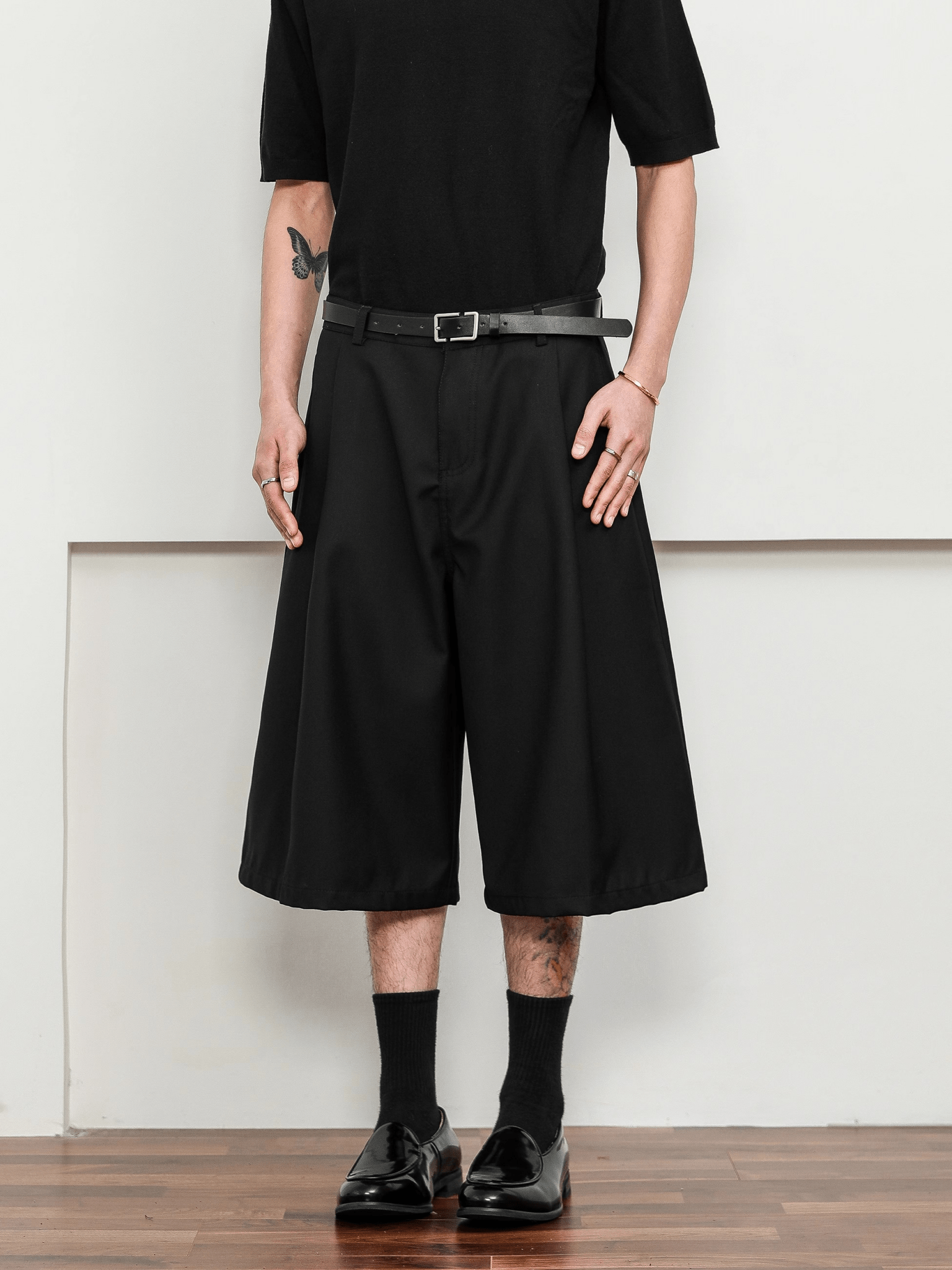 Wide - Leg Tailored Culotte Shorts - COPPING THREADS - CT Basics