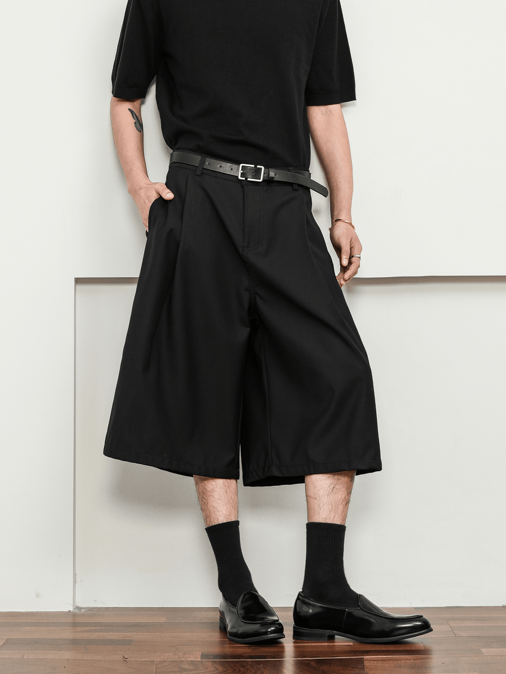 Wide - Leg Tailored Culotte Shorts - COPPING THREADS - CT Basics