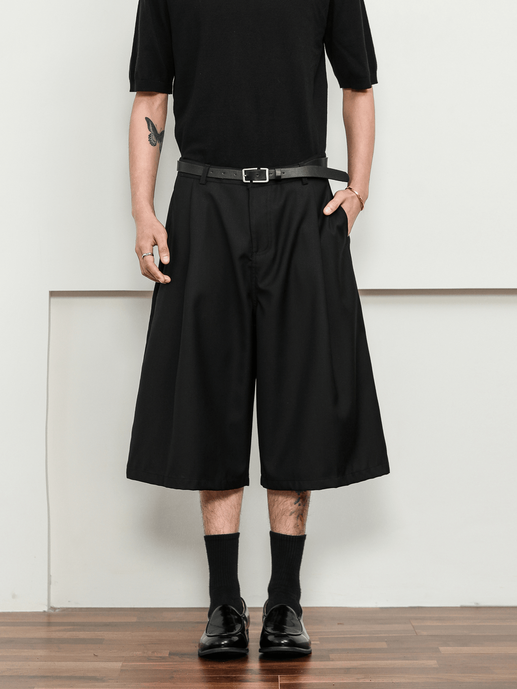 Wide - Leg Tailored Culotte Shorts - COPPING THREADS - CT Basics