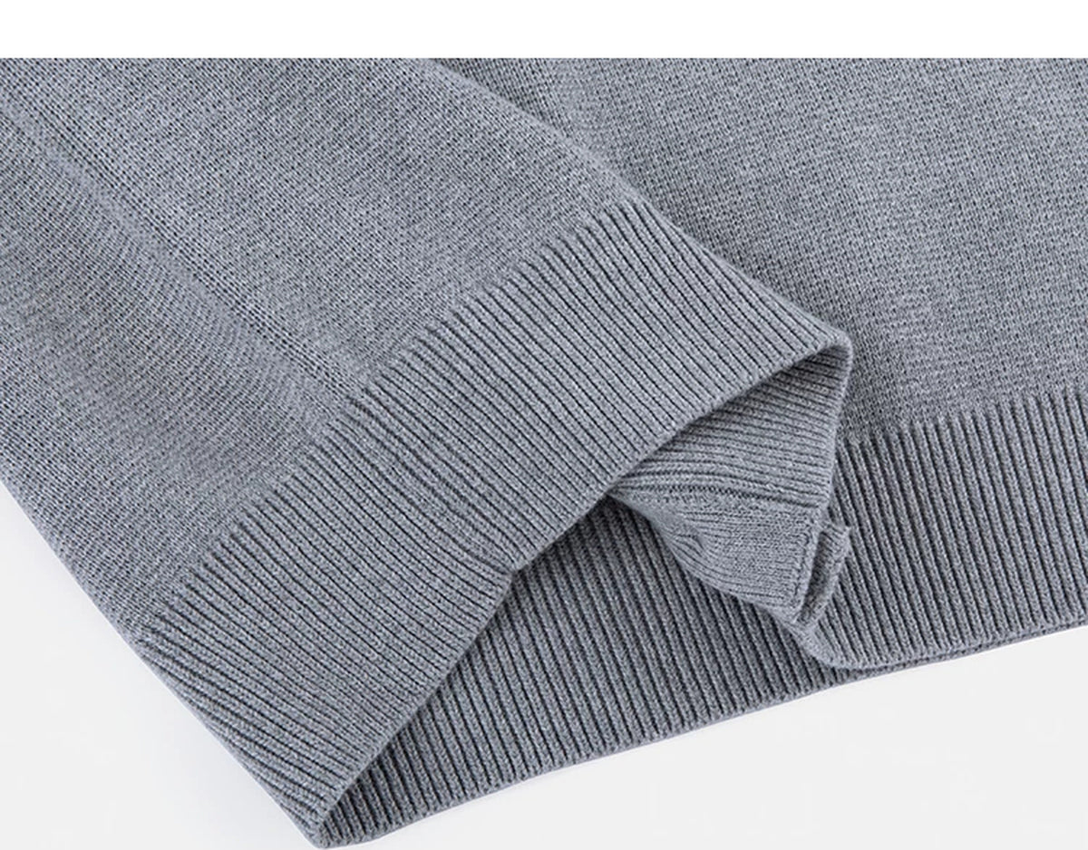 IDLT cardigan, gray folded hem.