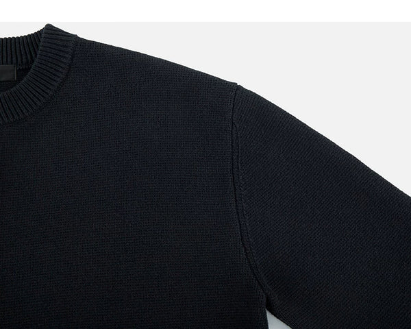 IDLT cardigan, black shoulder seam.