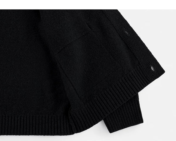 IDLT stand collar cardigan, black inner pocket.