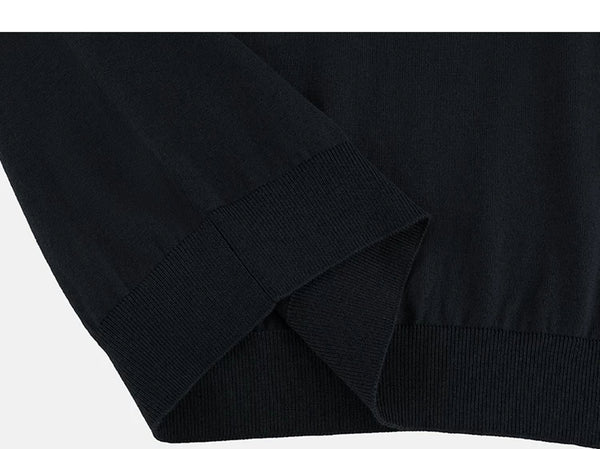IDLT knit polo shirt, black folded hem.