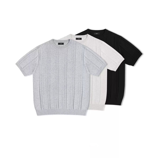 IDLT ribbed short sleeve sweater, color lineup.