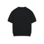 IDLT textured short sleeve sweater, black front.