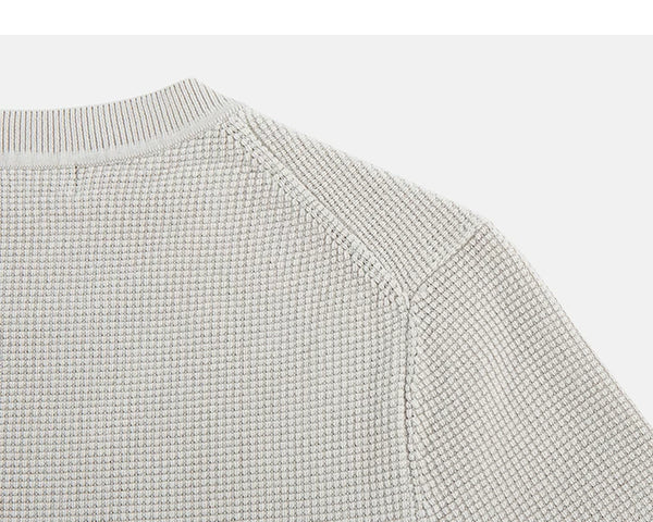 IDLT textured short sleeve sweater, cream back shoulder.