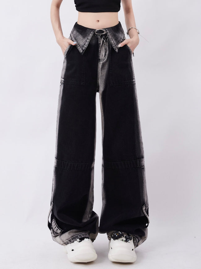 Worn - In Frayed Wide - Leg Denim - COPPING THREADS - RAYOHOPP Hover Image