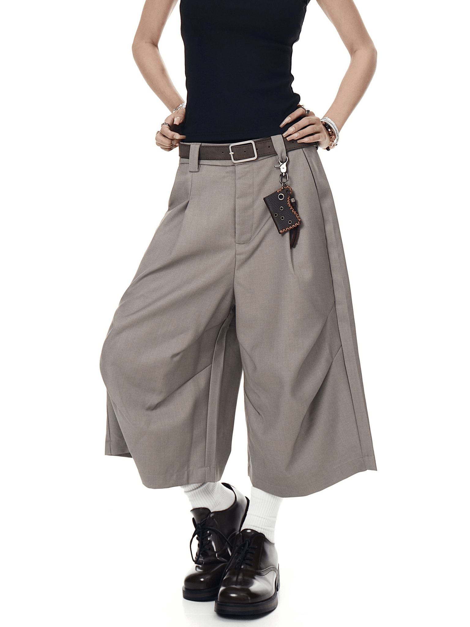 Wrinkle - Detail Wide - Leg Cropped Trousers - COPPING THREADS - CT Select