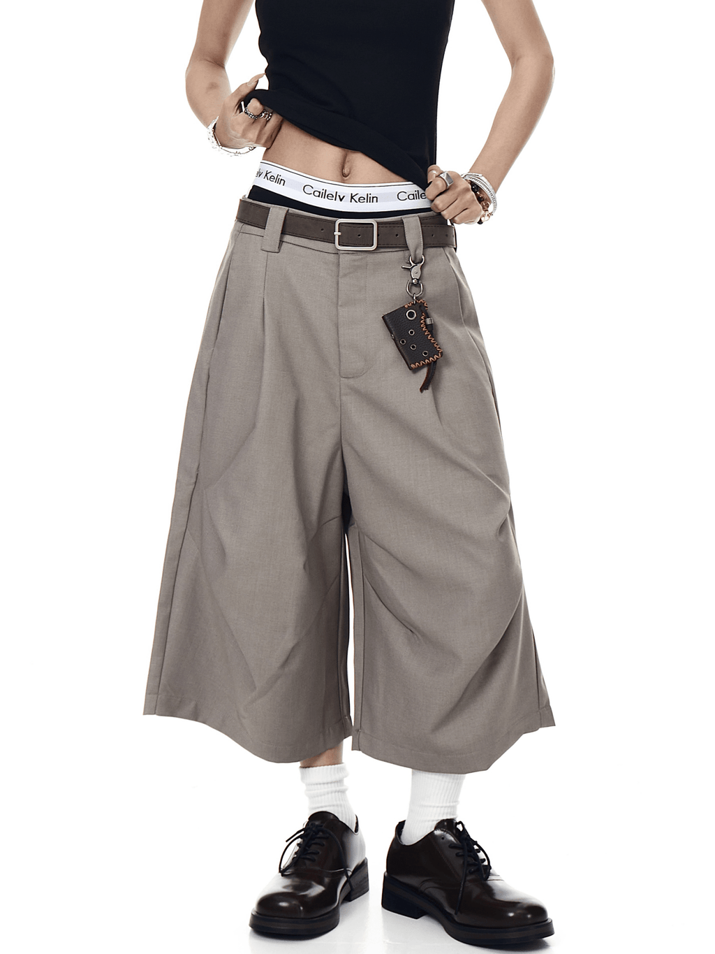 Wrinkle - Detail Wide - Leg Cropped Trousers - COPPING THREADS - CT Select