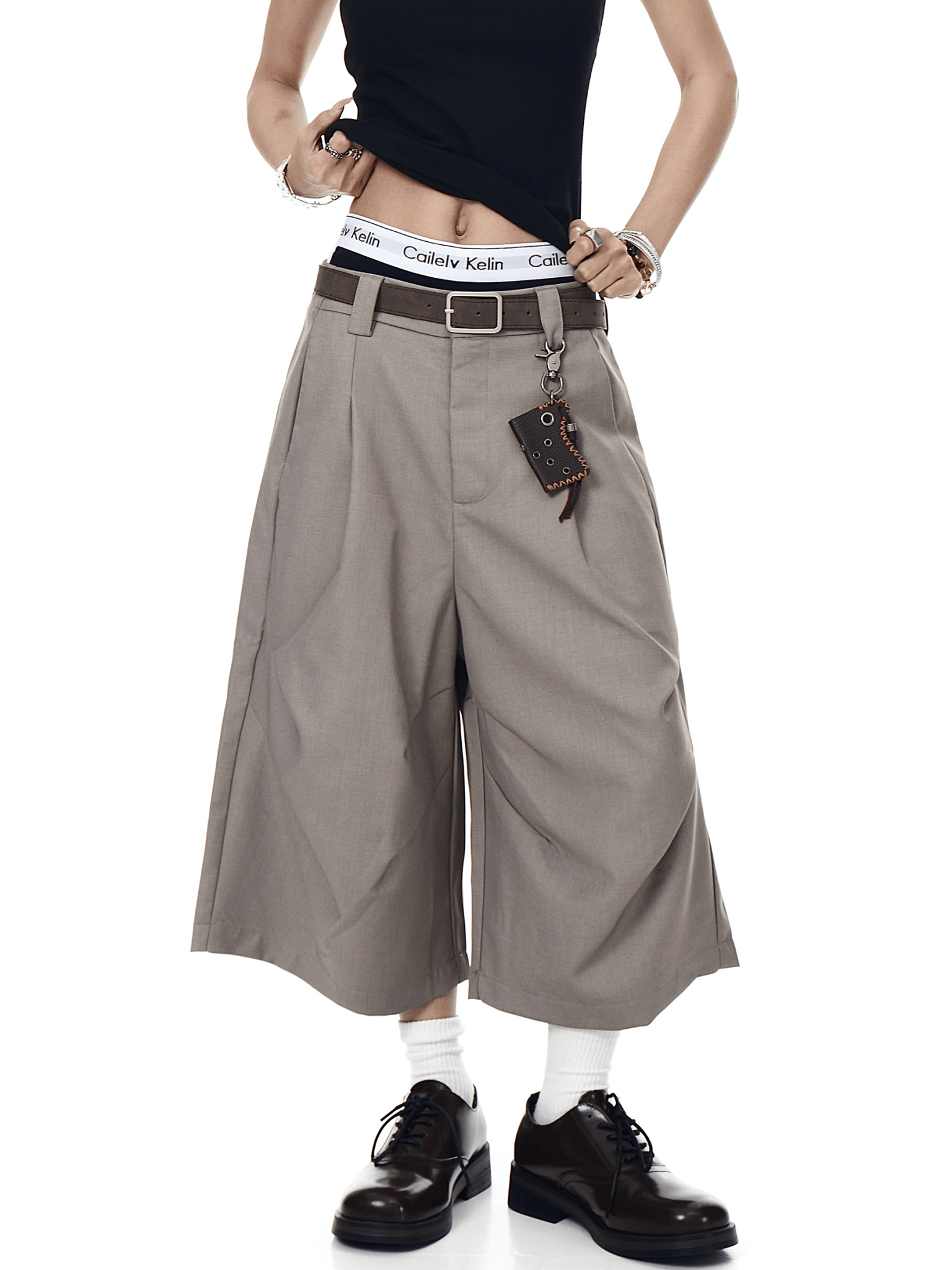 Wrinkle - Detail Wide - Leg Cropped Trousers - COPPING THREADS - CT Select