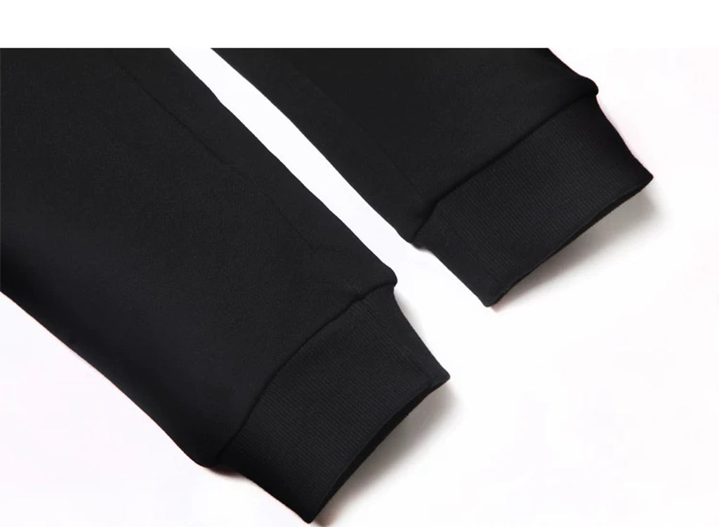 IDLT joggers, black ankle cuffs.