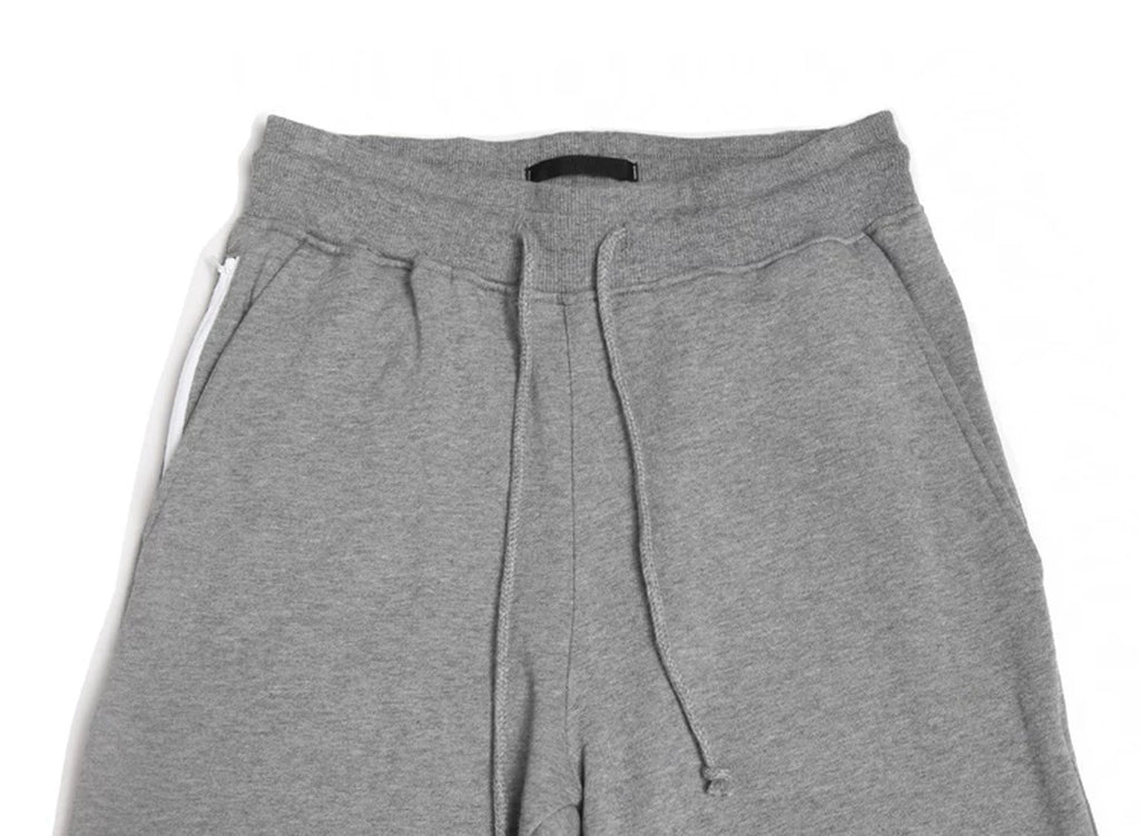IDLT joggers, gray drawstring waistband.