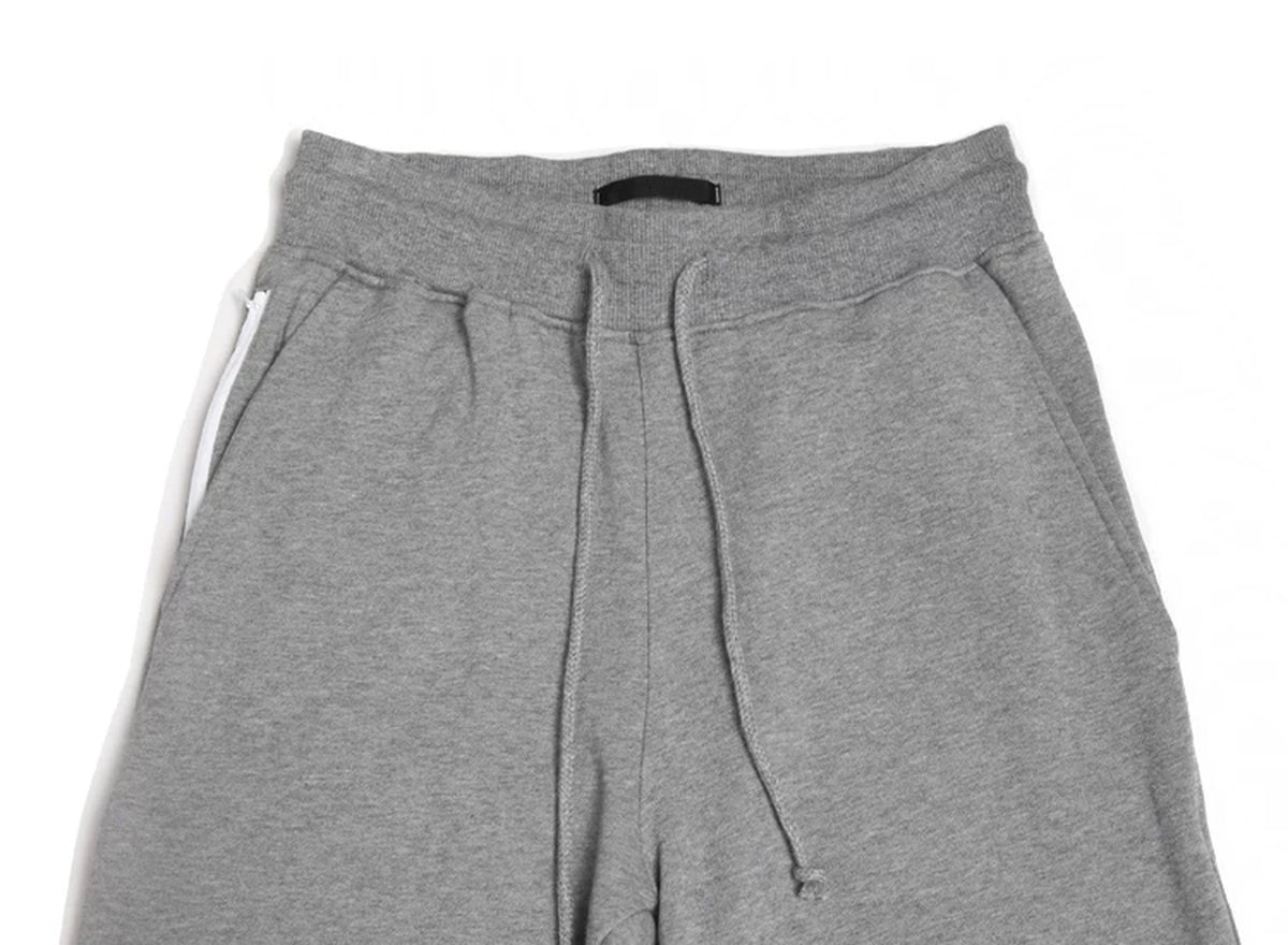 IDLT joggers, gray drawstring waistband.