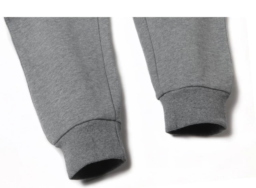 IDLT joggers, gray ankle cuffs.