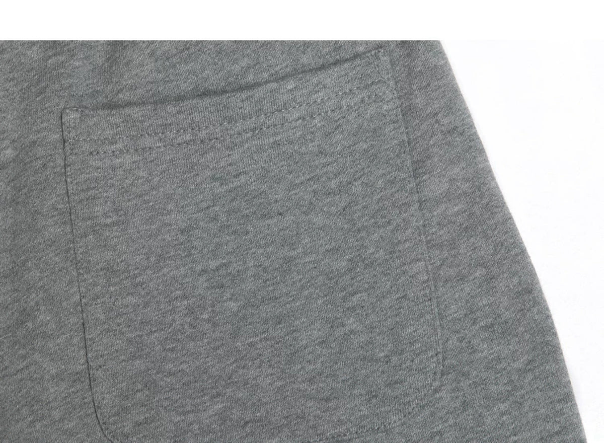 IDLT joggers, gray back pocket.
