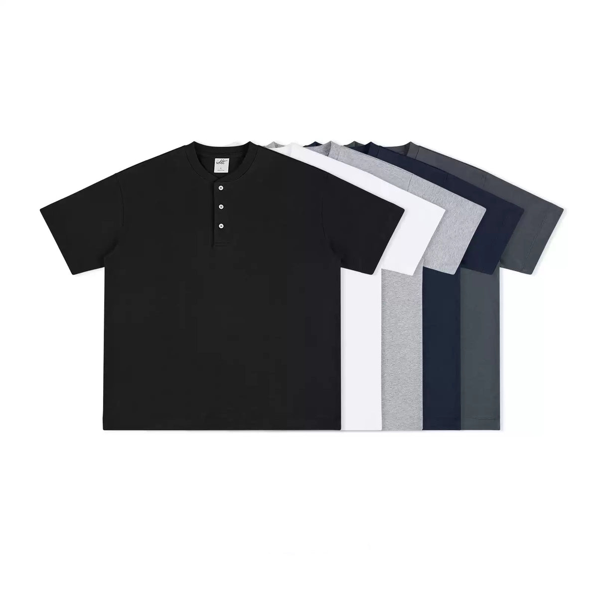 IDLT short sleeve henley, color lineup.