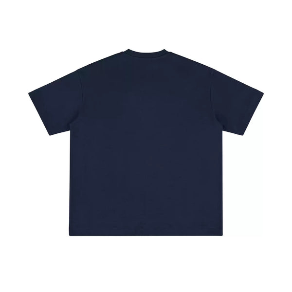 IDLT short sleeve henley, navy back.