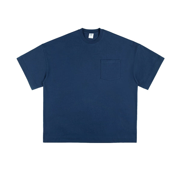 IDLT pocket T-shirt, navy front.