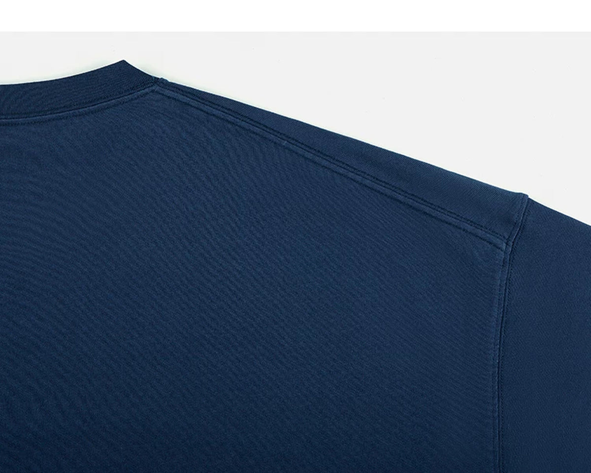 IDLT pocket T-shirt, navy shoulder seam.