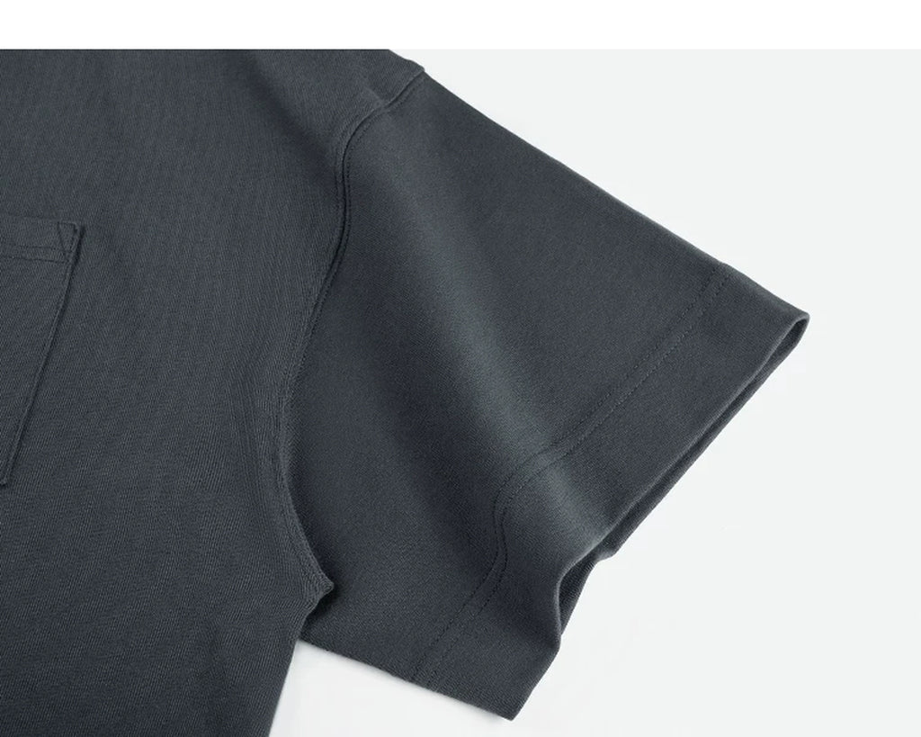 IDLT pocket T-shirt, dark gray sleeve.