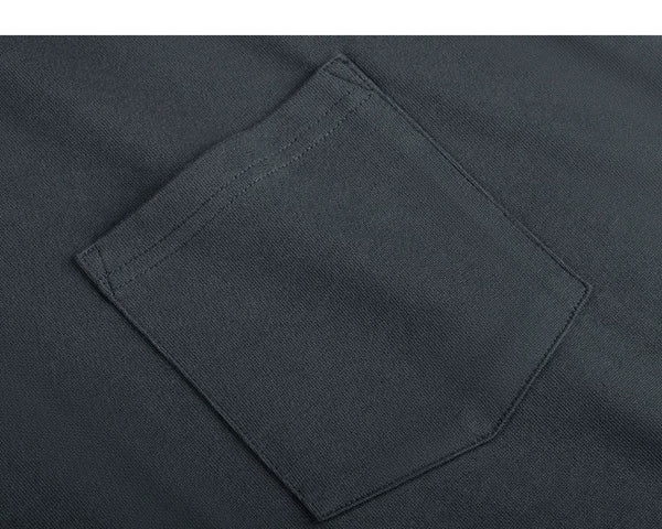 IDLT pocket T-shirt, dark gray chest pocket.