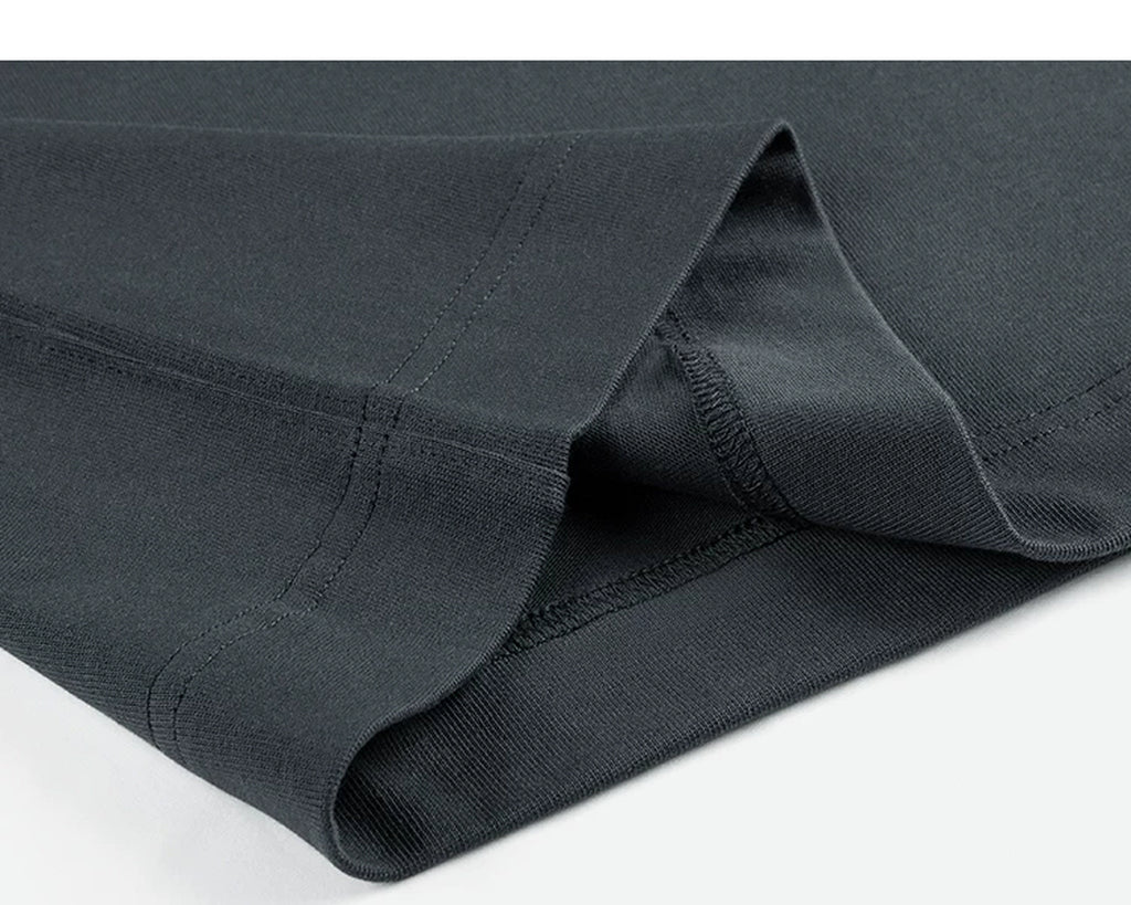 IDLT pocket T-shirt, dark gray folded hem.