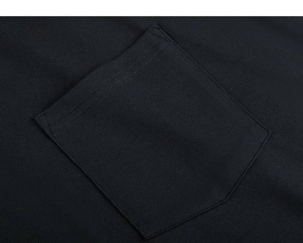 IDLT pocket T-shirt, black chest pocket.