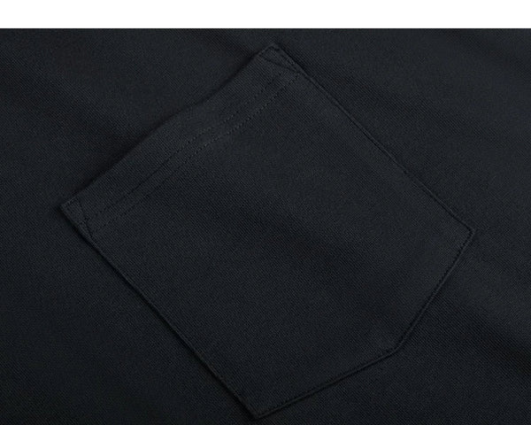 IDLT pocket T-shirt, black chest pocket.