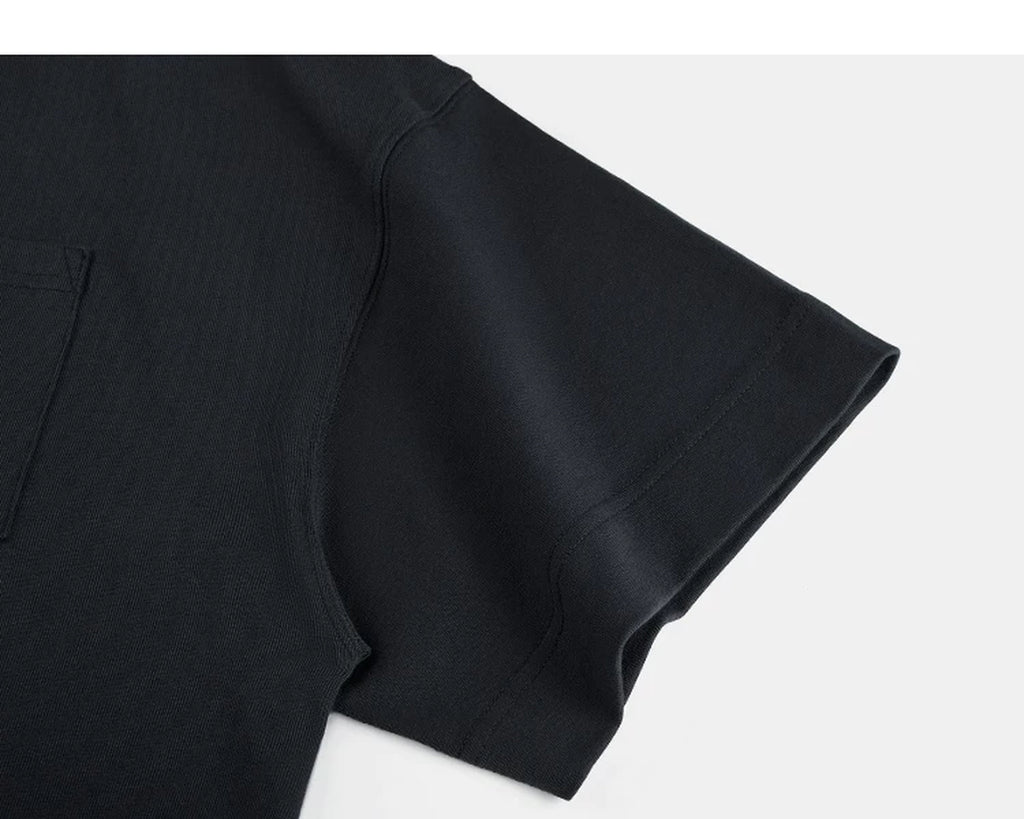 IDLT pocket T-shirt, black sleeve.