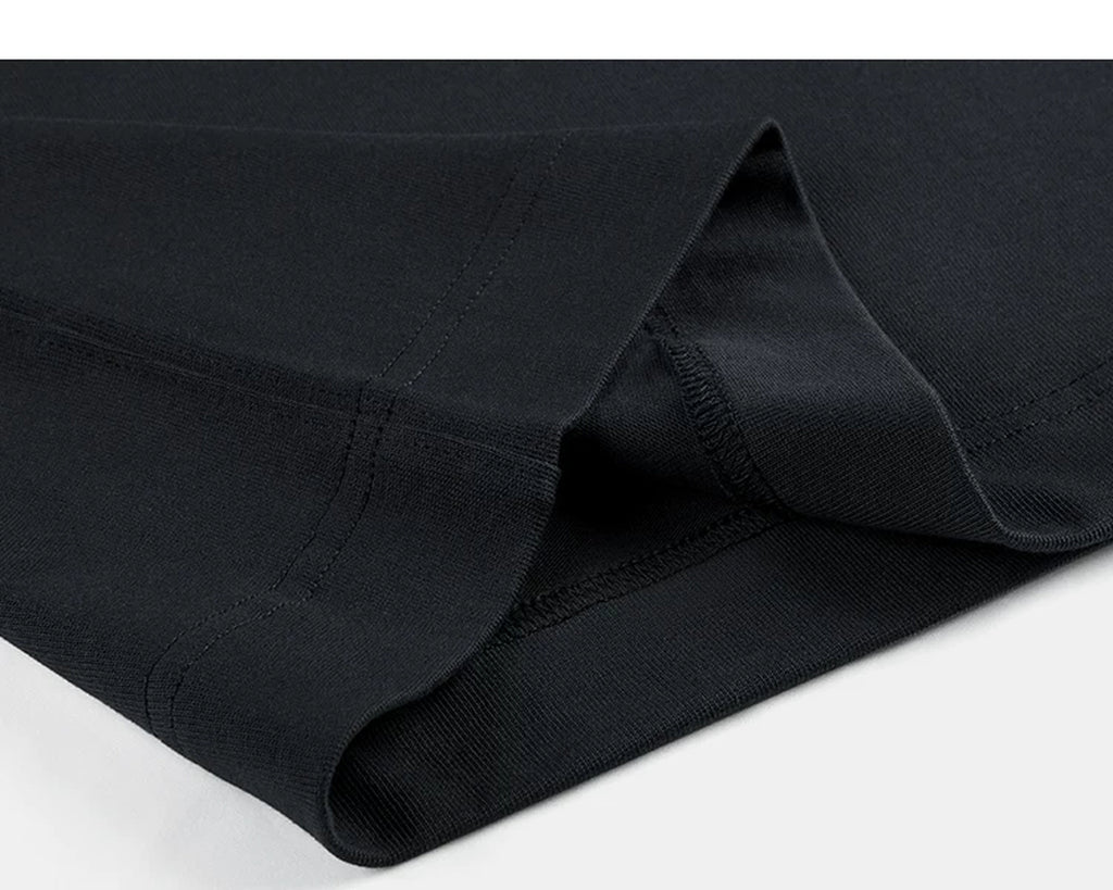 IDLT pocket T-shirt, black folded hem.