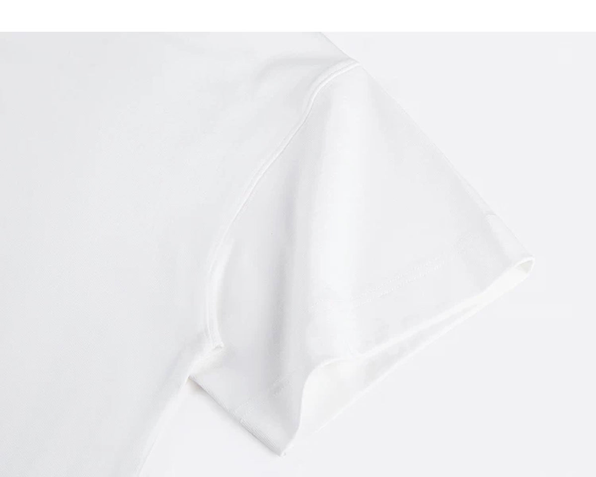 IDLT short sleeve polo, white sleeve.